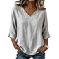 Women's Casual V-Neck 3/4 Sleeve Blouse