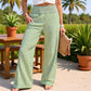 Women's Smocked Waist Striped Gingham Pants