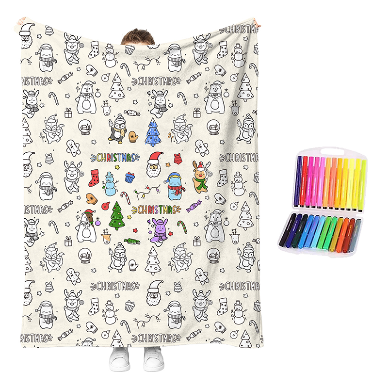 🔥LAST DAY SALE 50% OFF!!🎨✨Creative Cozy Coloring Blanket Kit