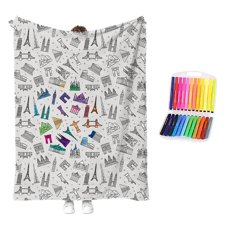 🔥LAST DAY SALE 50% OFF!!🎨✨Creative Cozy Coloring Blanket Kit