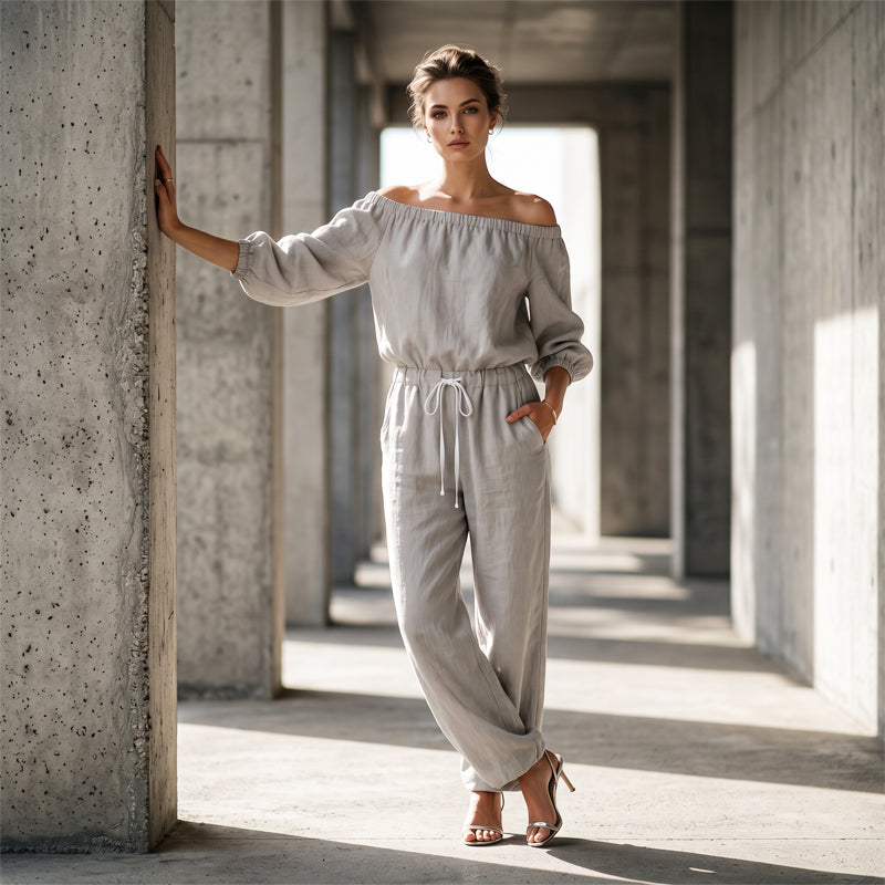 👗Last Day Promotion 50% OFF🌸Women's Off Shoulder Jumpsuit – Effortless Chic With A Flattering Fit ✨