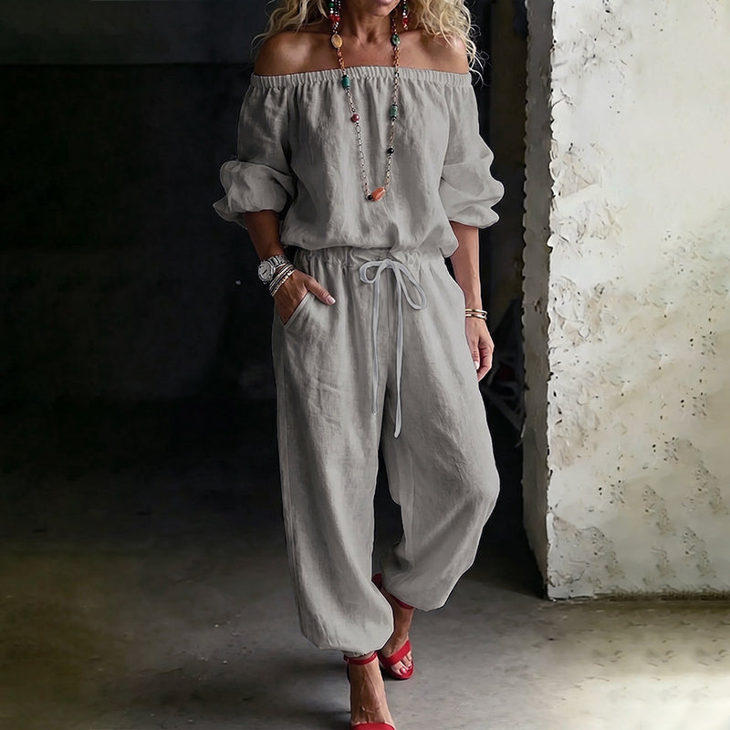 👗Last Day Promotion 50% OFF🌸Women's Off Shoulder Jumpsuit – Effortless Chic With A Flattering Fit ✨