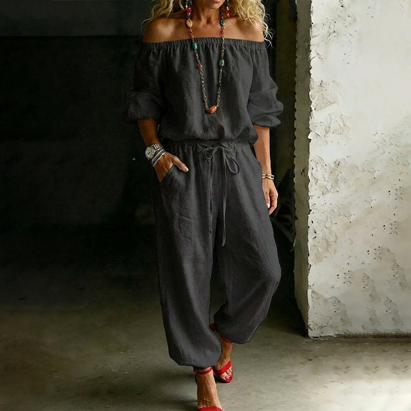 👗Last Day Promotion 50% OFF🌸Women's Off Shoulder Jumpsuit – Effortless Chic With A Flattering Fit ✨