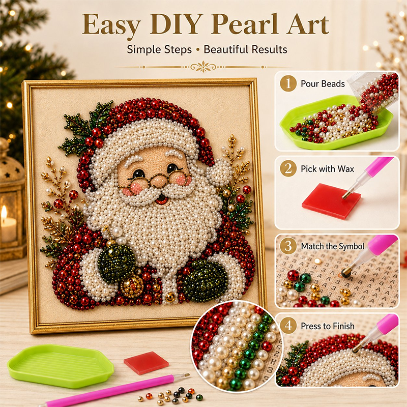 ⏳Last Day Sale Only ￡6.99!!🎁💎DIY Christmas Pearl Diamond Art Kit🎨Relaxing & Beginner-Friendly🧘