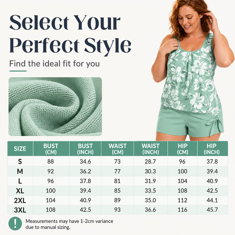 🩱Last Day Sale 50% OFF💃Women's Floral Print Tankini Two-Piece Swimsuit