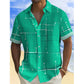📢📢50% OFF !! ⏰ Men’s Geometric Print Relaxed-Fit Button-Down Shirt