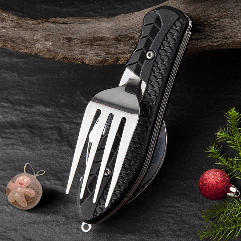 🎉🎉Surprise 50% off！🏕️Must-have for outdoor trips 🍴🥄4-In-1 Outdoor Folding Multifunctional Tableware
