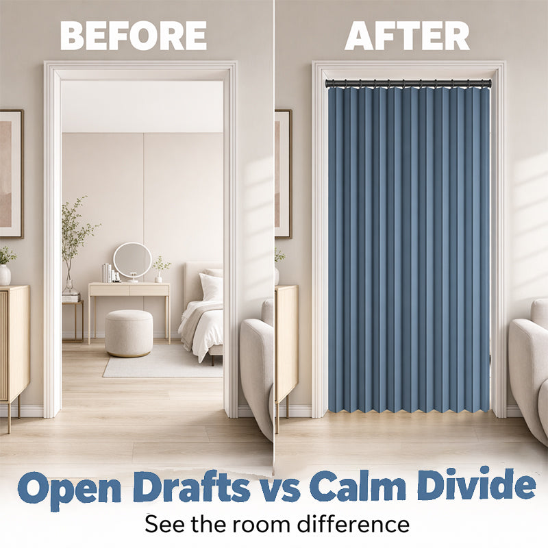 ⏰LIMITED TIME 50% OFF! ⭐No-Drill Magnetic Accordion Door Curtain
