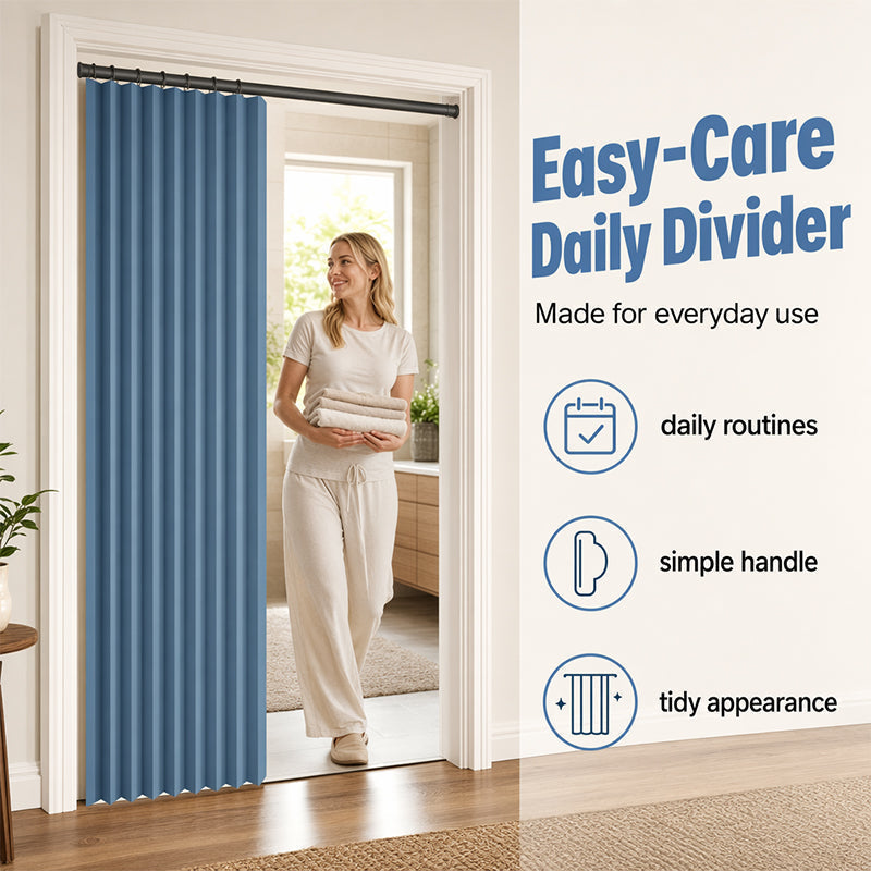 ⏰LIMITED TIME 50% OFF! ⭐No-Drill Magnetic Accordion Door Curtain