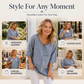 Women's Short Sleeve Denim Print T-Shirt