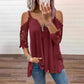⌛Limited-Time Offer-Women's Lace Cold Shoulder Top with Zipper