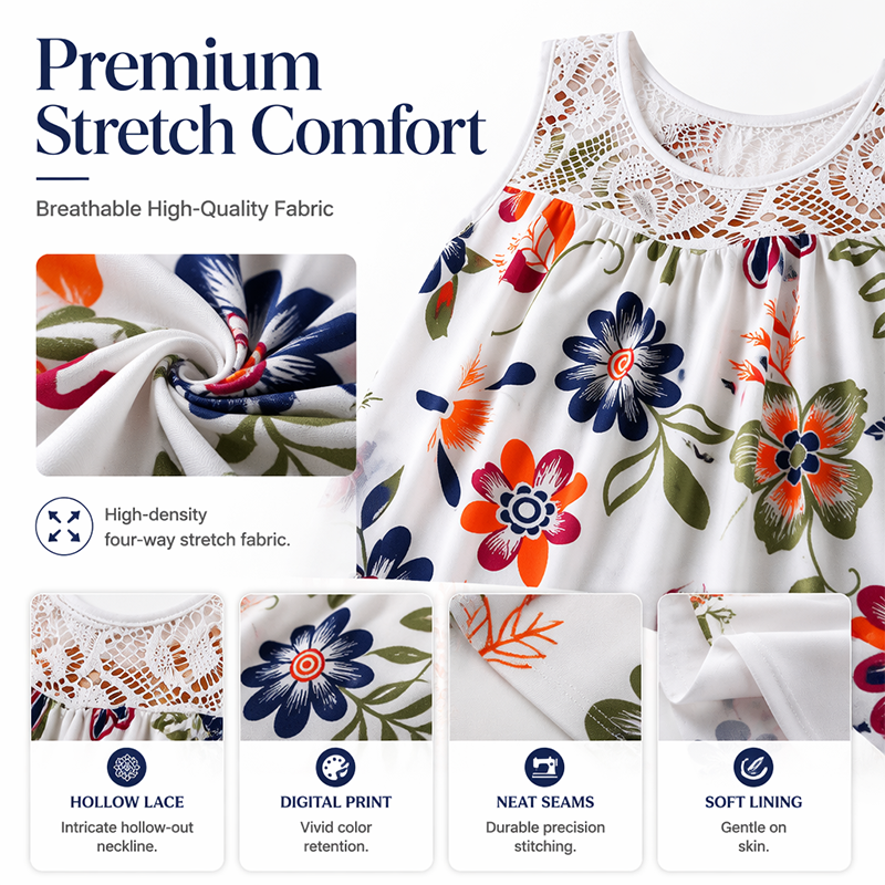 🏵️Women's Elegant Sleeveless Floral Dress