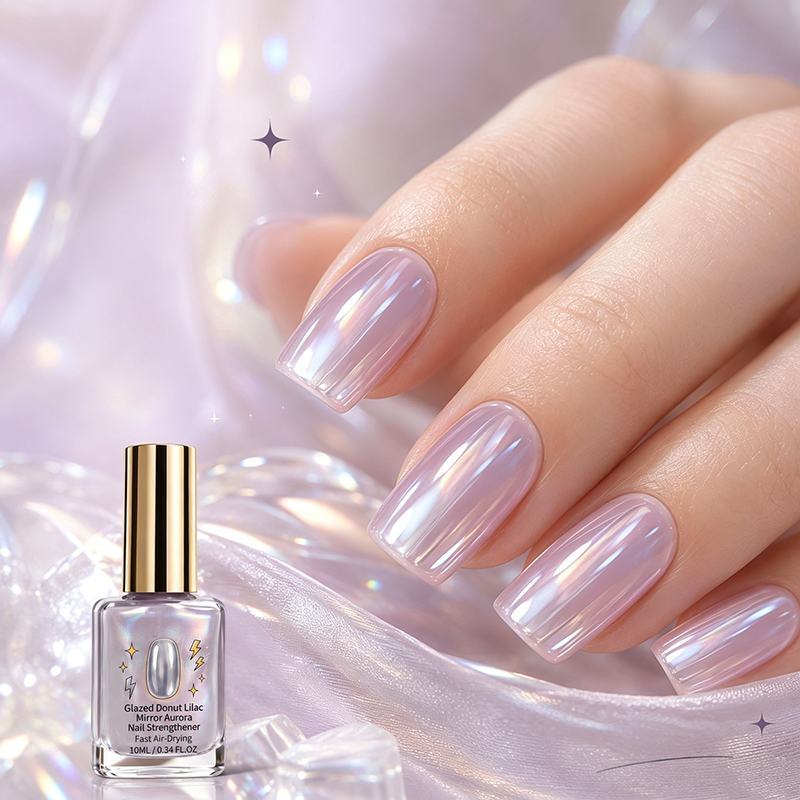 💅Buy 1 Get 1 Free✨Lilac Glossy Mirror Nail Strengthener