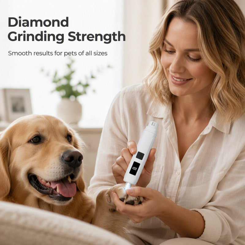 Electric Pet Nail Grinder with LED Power Display🐶NERVOUS ABOUT NAIL TRIMMING?🐶 Electric Grinder – LED Power Display, Whisper-Quiet, 3 Easy Steps – Stress-Free Grooming! 🛡️
