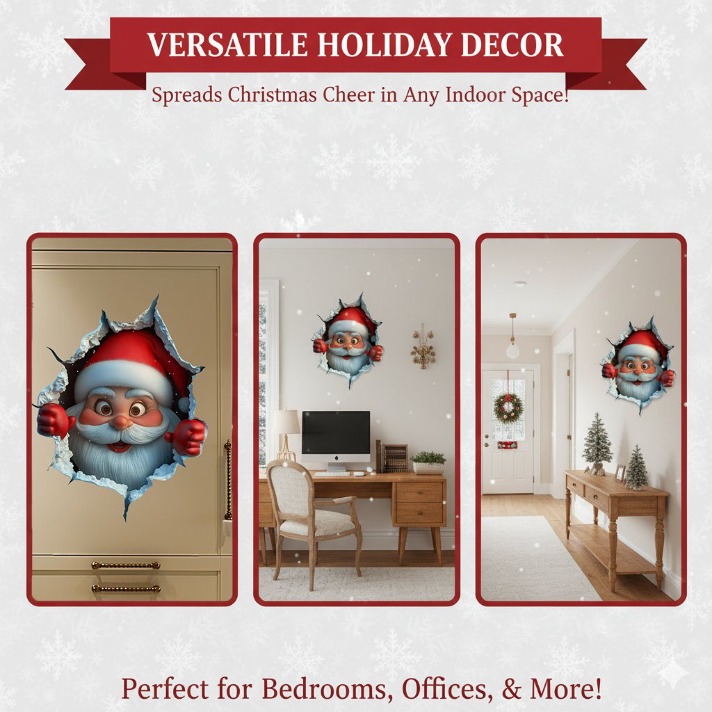 🎄❄️ Early Christmas Sale – 50% OFF!! 🎅 "Santa’s Surprise" 3D Wall Decals