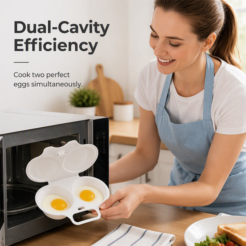 🥳2026 HOT SALE🥳💞50K+ SOLD! 🥗🎁 50% OFF! Microwave Egg Poacher – From £4.99! Dual‑cavity, non‑stick & easy clean. Healthier than frying – stock up & save! 🏠✅