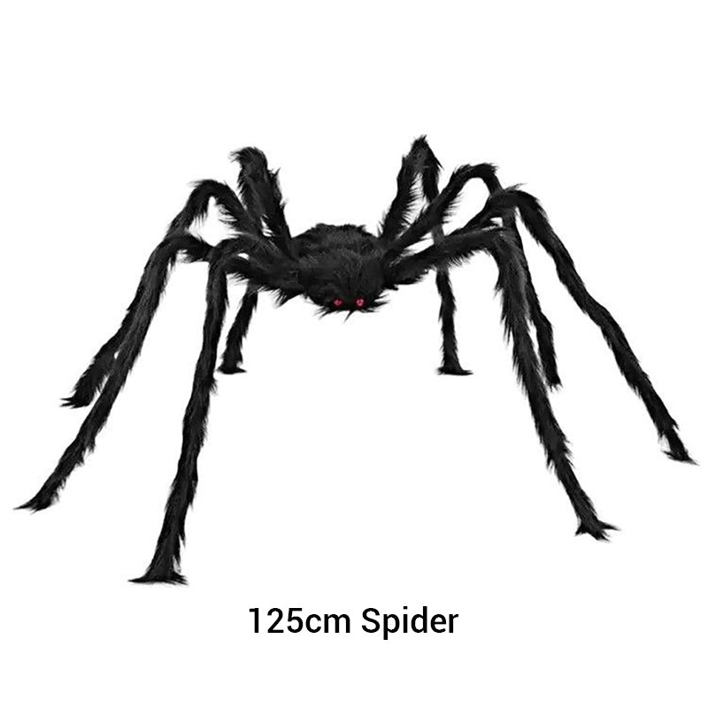 🎃Giant Halloween Spider Web Lights & Hairy Spider Decor – Choose 5m LED Web, 150cm Spider or Complete Set