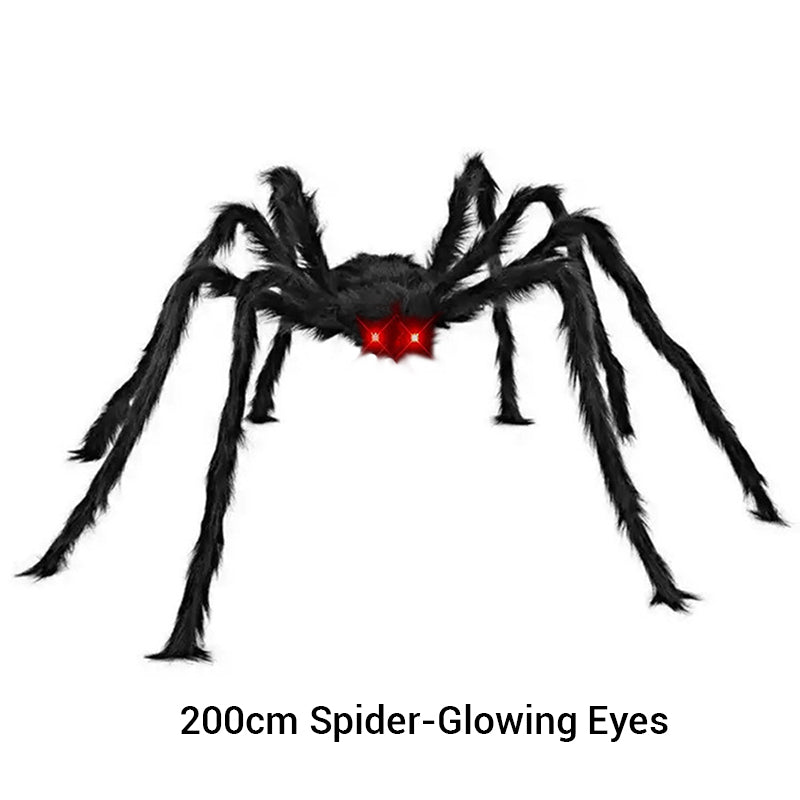 🎃Giant Halloween Spider Web Lights & Hairy Spider Decor – Choose 5m LED Web, 150cm Spider or Complete Set