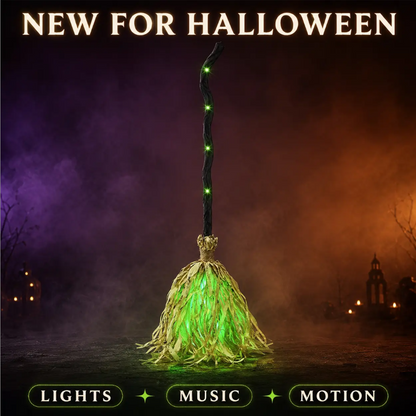 Halloween Electric Witch Broom Decoration