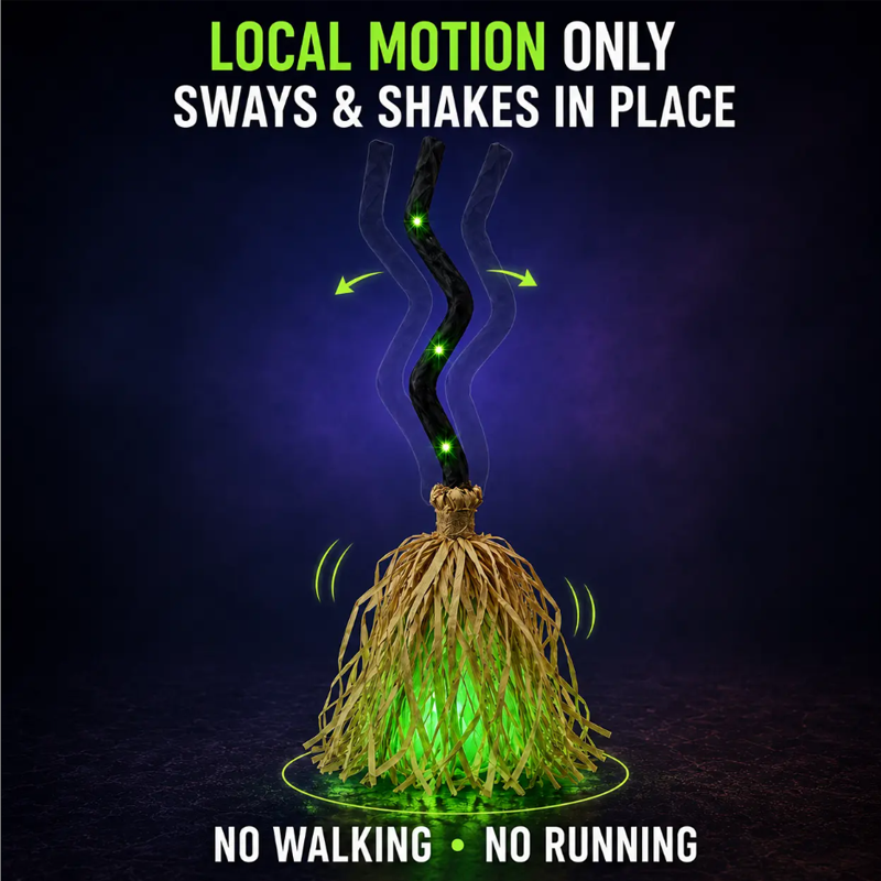 Halloween Electric Witch Broom Decoration