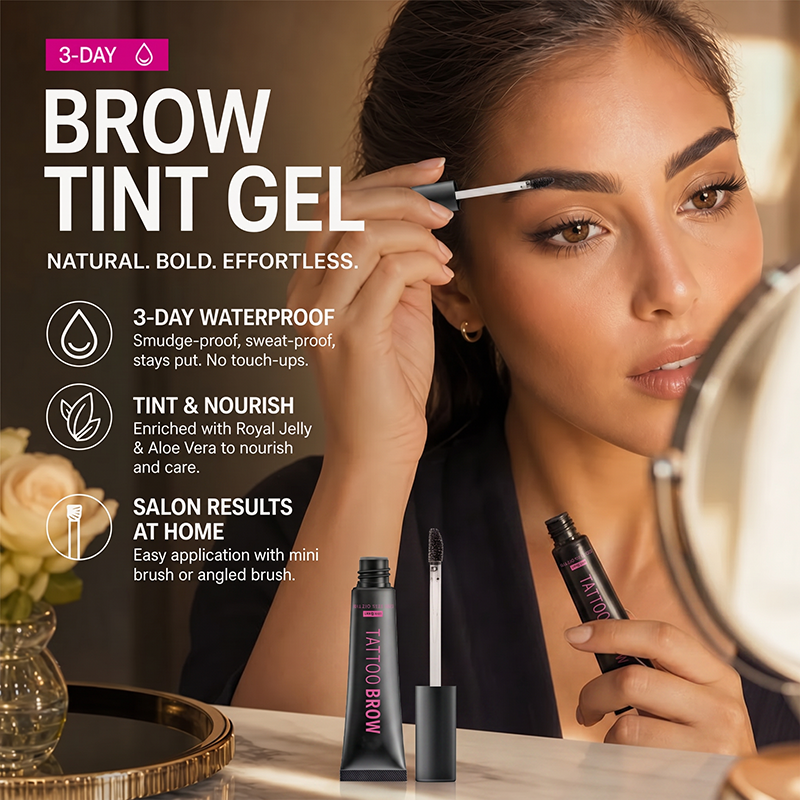 🏆 Last Day Special Price £9.99 ! 🔥Buy 1 Get 1 Free🎁Semi‑Permanent Long‑Lasting Waterproof Eyebrow Gel, Peel‑Off Tattoo Brow Tint Gel