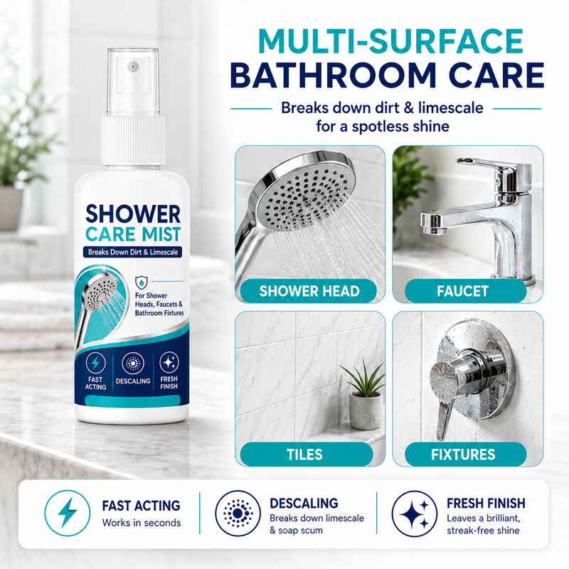 ⏳🏆LAST DAY SALE: ￡6.99!! 🚿✨Fast-Acting Shower Limescale Remover Spray – Dissolves stubborn mineral deposits & hard water stains. Restores water flow & shine – just spray & wipe! 🧼💪