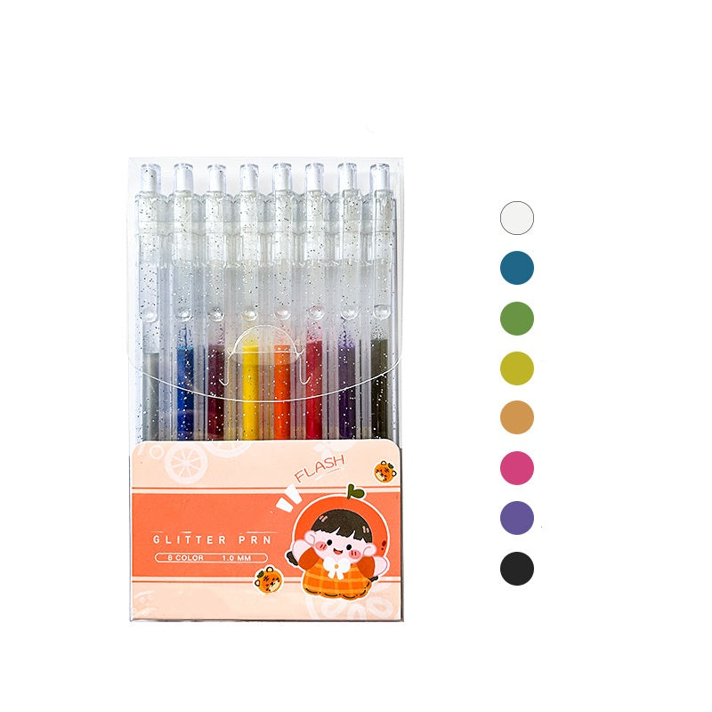 Retractable Glitter Gel Pen Set for Journaling & Drawing