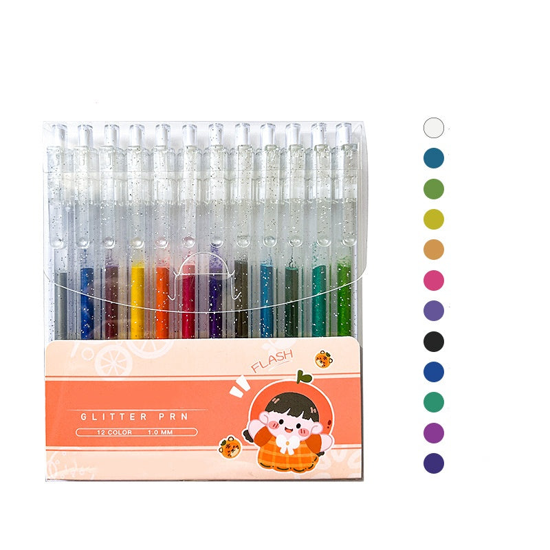Retractable Glitter Gel Pen Set for Journaling & Drawing