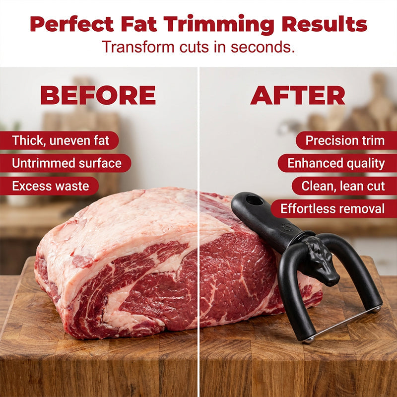 🔥 50% OFF! 🥩 Handheld Fat Trimmer for Beef & Pork, Portable Meat Fat Remover Tool, Easy Brisket Trimming BBQ Kitchen Gadget
