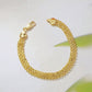 14K gold-plated bracelet in a wide woven mesh design