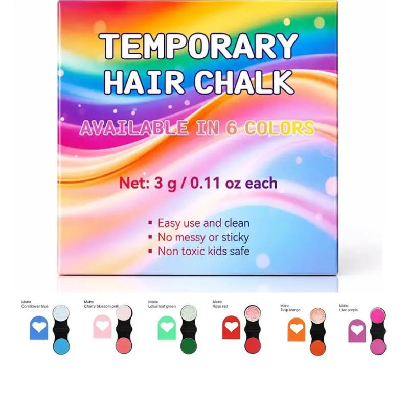 💜Early Christmas Sale-50% OFF💜Temporary Hair Chalk – 12 Wash-Out Colours 🌈 | No Bleach, No Stain | UK-Family Approved ✅
