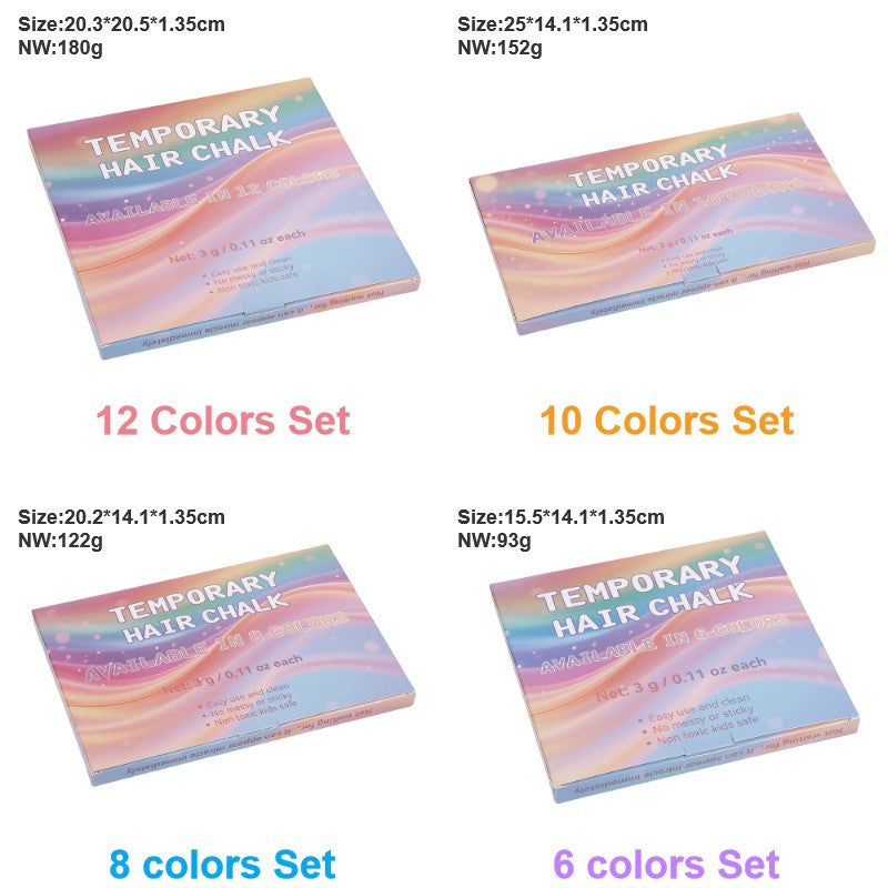 💜Early Christmas Sale-50% OFF💜Temporary Hair Chalk – 12 Wash-Out Colours 🌈 | No Bleach, No Stain | UK-Family Approved ✅
