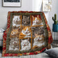 🐱💤 Cozy 9‑Panel Sleeping Cats Blanket – Ultra‑Soft Flannel, Reversible Design, Perfect for Sofa, Bed & Travel 🌙✨