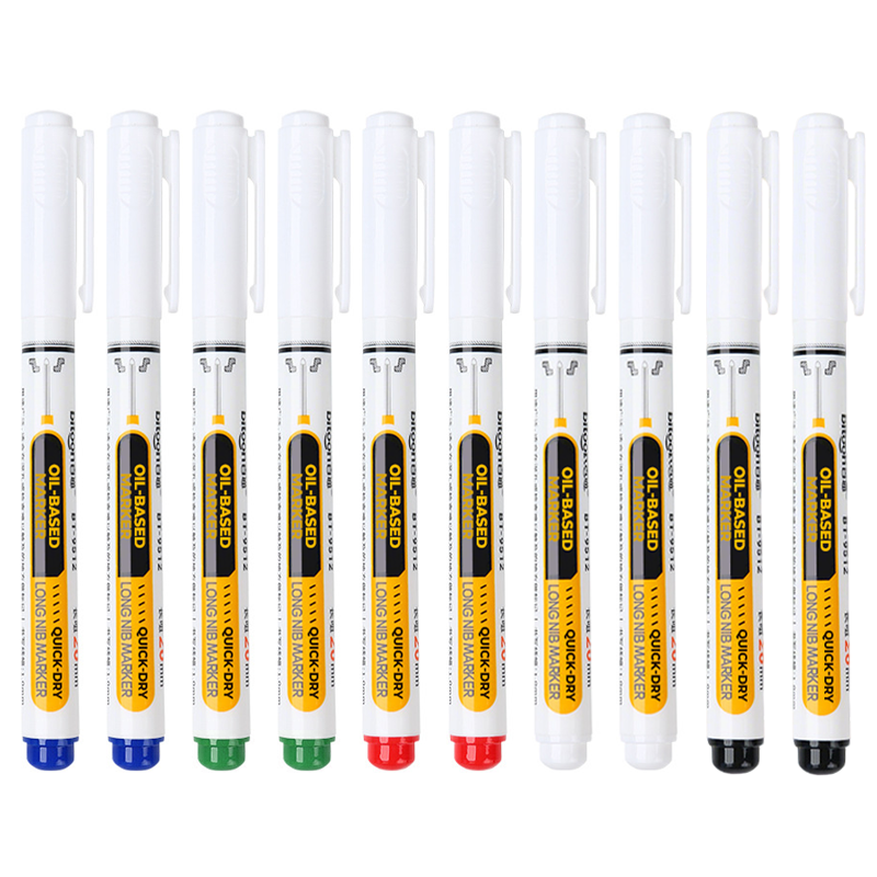 🖊️50% OFF NOW! Precision Tip Quick‑Dry Oil‑Based Marker Pen, 10 Pcs 5 Colors Long Nib Markers, Waterproof Oil Markers for Wood, Metal, Plastic, Industrial Marking & DIY Craft