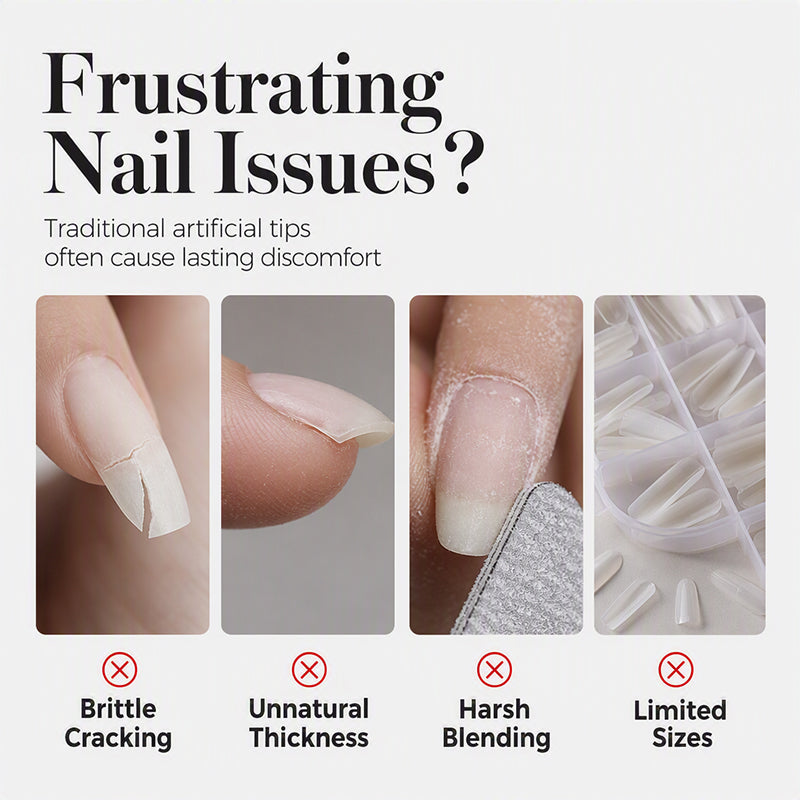 Long Seamless Almond Nail Tips