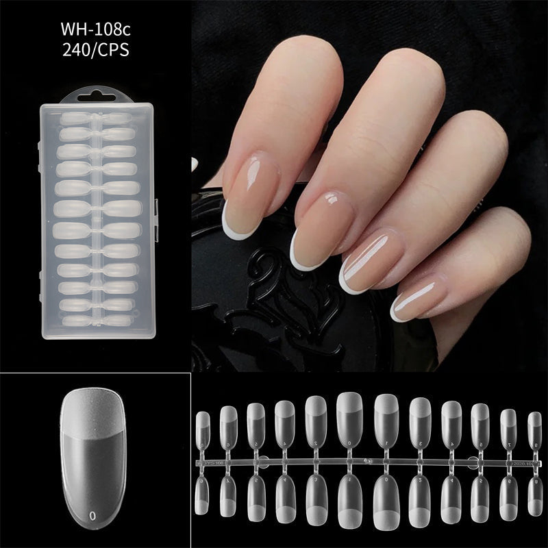 Long Seamless Almond Nail Tips