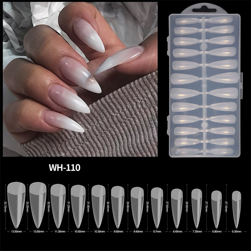 Long Seamless Almond Nail Tips