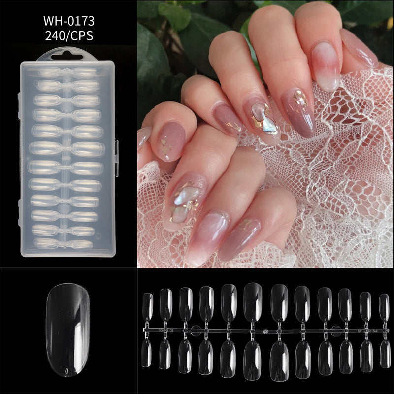 Long Seamless Almond Nail Tips