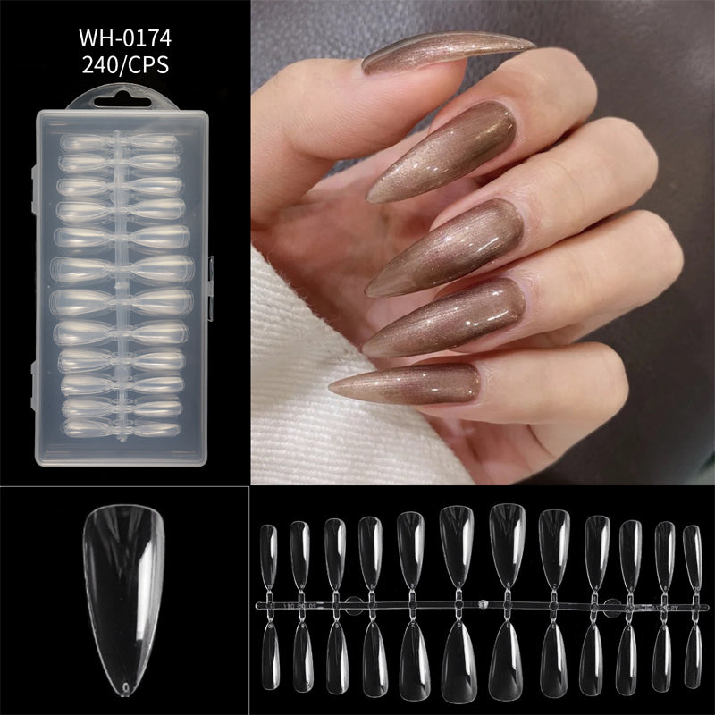 Long Seamless Almond Nail Tips