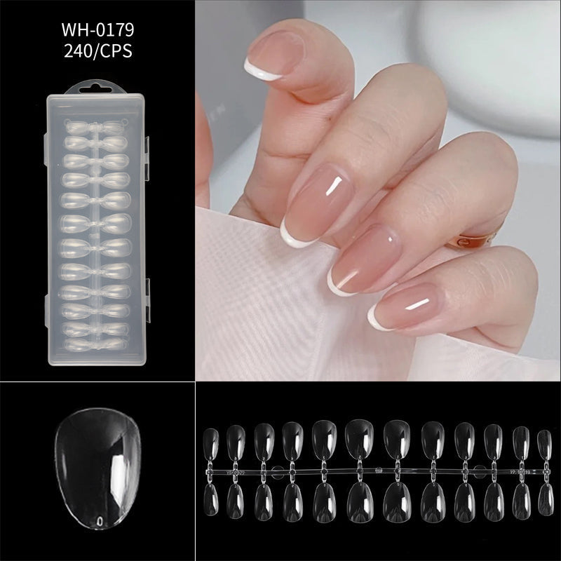 Long Seamless Almond Nail Tips