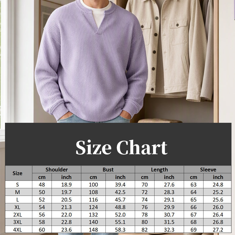 Timeless Comfort | Men's Textured Waffle Layered-Look Long-Sleeve Tee