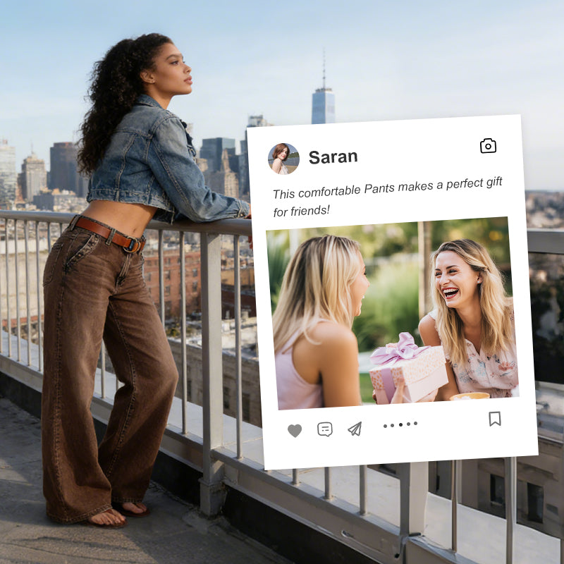 High-Waist Wide-Leg Jeans with Button Detail