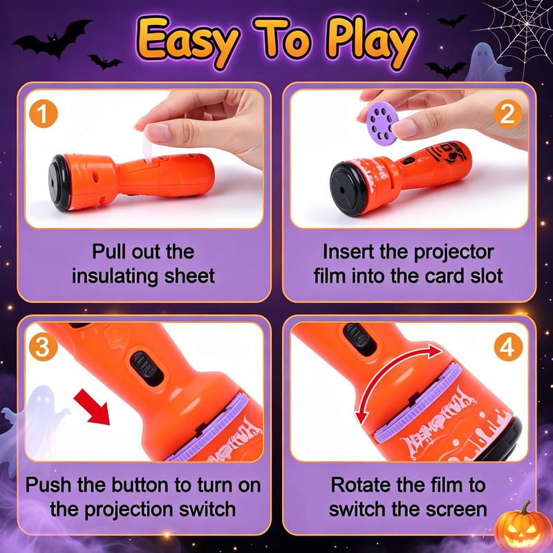 🎃HALLOWEEN SALE ONLY￡7.99!! 🦇Kids Christmas Halloween Projection Flashlight Toy