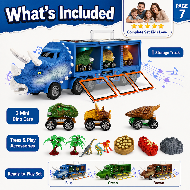 🦖⏰ LIMITED-TIME 50% OFF – Dinosaur Musical Transporter | Transport Dinosaurs, Play, & Discover Music