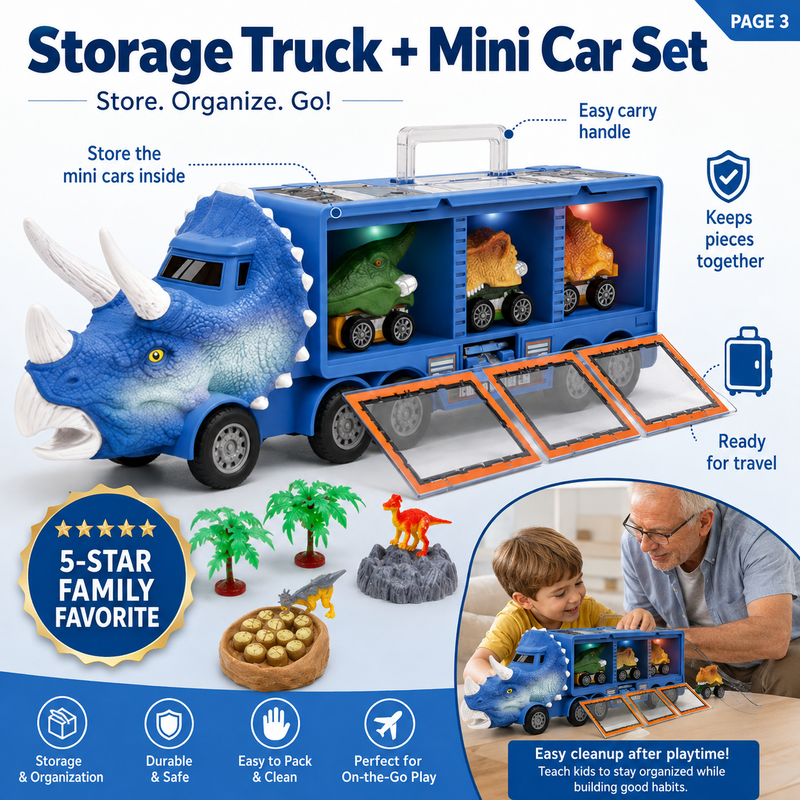 🦖⏰ LIMITED-TIME 50% OFF – Dinosaur Musical Transporter | Transport Dinosaurs, Play, & Discover Music