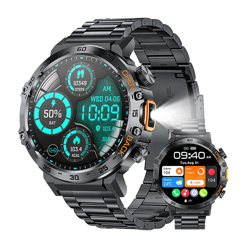 🎁2026 New Arrivals 50% OFF💥Outdoor Smartwatch – Rugged, LED Flashlight & Bluetooth Calling – For Sports, Fitness & Adventure 🏔️🔦