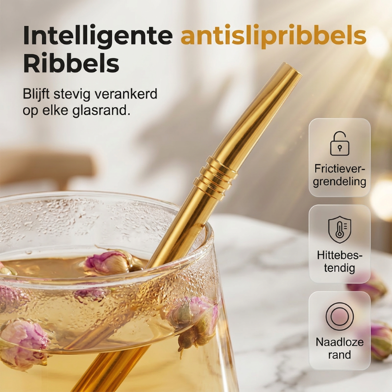 2-in-1 tea filter, spoon and straw