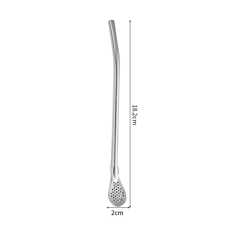 2-in-1 tea filter, spoon and straw