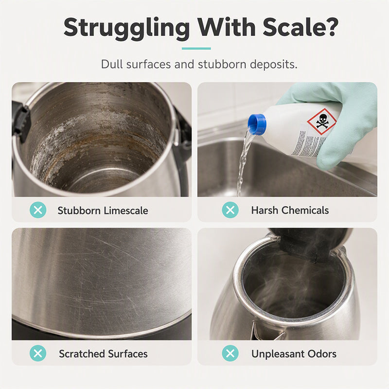🧽50% OFF NOW! Limescale Polishing Magic Eraser Sponge‑ Chemical‑Free Descaling Scrub Pad, Scratch‑Free High‑Density Cleaning Sponge for Kettles, Sinks & Hard‑Water Stains