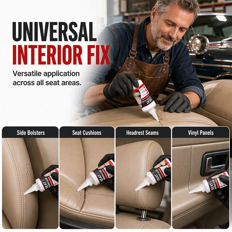 🚗50% OFF NOW! Quick Dry Car Seat Leather Repair Glue‑ Precision Nozzle Vinyl & Leather Adhesive, Permanent Bond Repair Glue for Car Seats, Sofas & Leather Furnitures